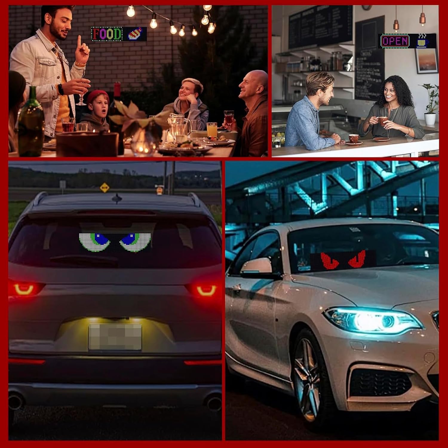 Programmierbares LED Matrix Display – Das ultimative Böse-Augen-LED-Panel für Auto-Tuning, Showcars und Events - Verschiedene Größen