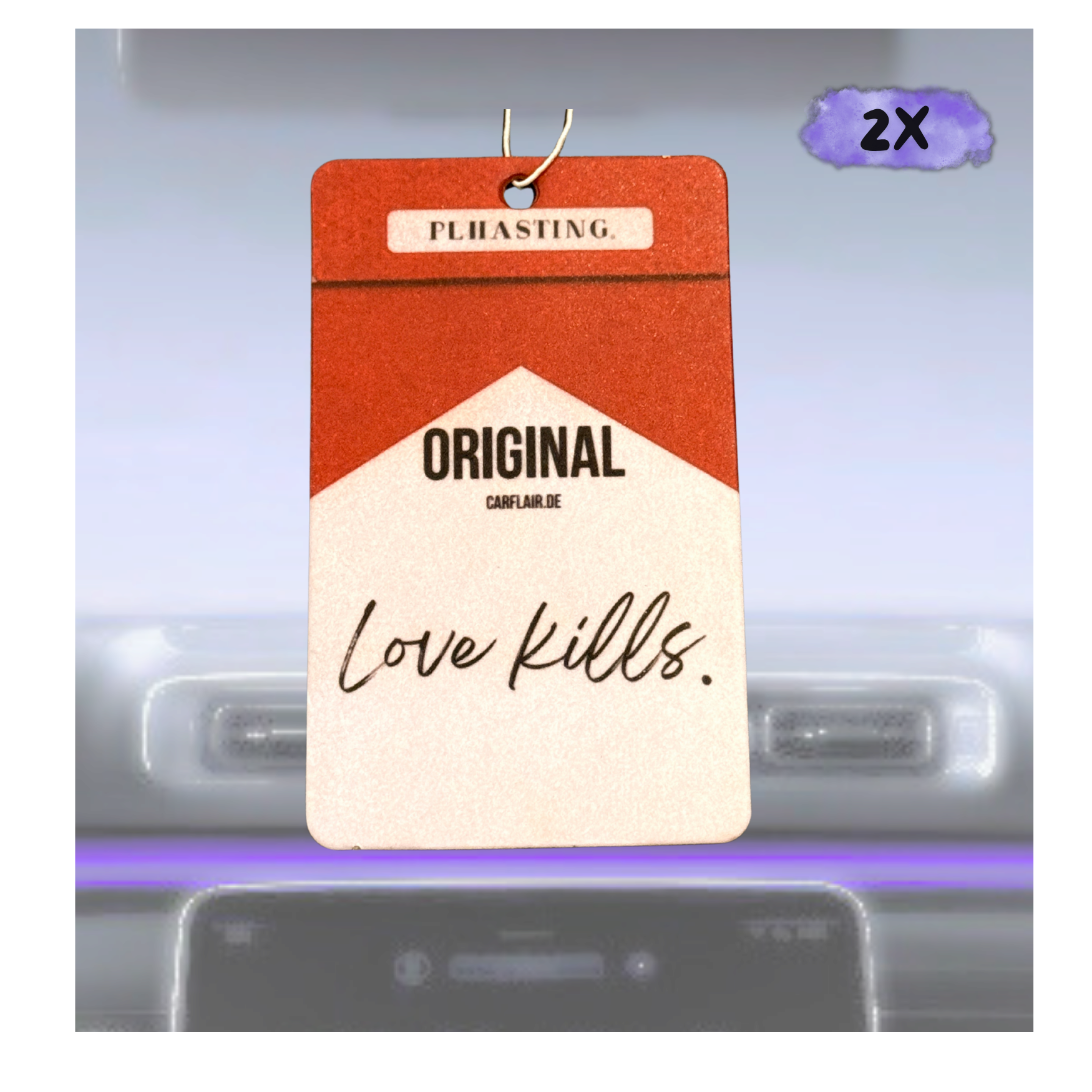 ''Love Kills'' Zigarettenschachtel Duftbaum - Intensiv, ikonisch und voller Gefühl - 2er Bundle