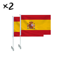 2x Spanien Flagge Auto 45x30 cm – WM & EM Fanflaggen