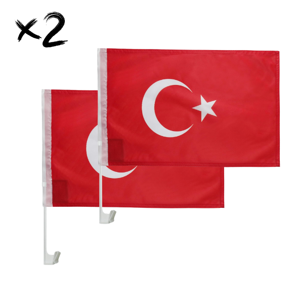 Türkei Autoflaggen Set - 2 Fensterflaggen, 2 Spiegelflaggen & Duftanhänger