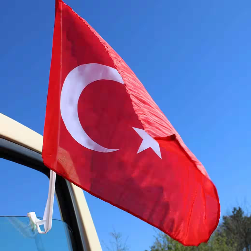 2x TÜRKEI/TÜRKIYE Flagge Auto - WM Fensterflagge